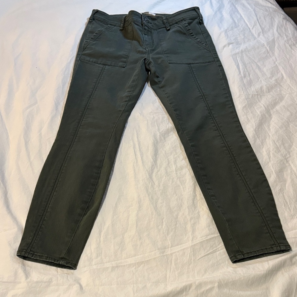 Anthropologie Olive Green Skinny Pants